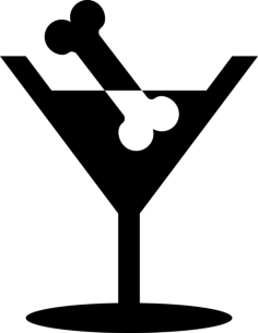 Cocktail Drink With Bone Outline Svg Vector, Free Vectors File
